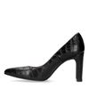 Schwarze Lederpumps mit Krokomuster