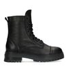 Schwarze Leder-Schnürstiefeletten