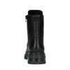 Schwarze Leder-Schnürstiefeletten