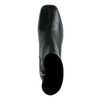 Schwarze Lederstiefeletten mit Absatz
