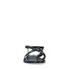 Schwarze Ledersandalen mit gekreuzten Riemchen