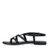 Schwarze Ledersandalen mit gekreuzten Riemchen
