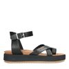 Schwarze Plateausandalen aus Leder