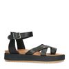 Schwarze Plateausandalen aus Leder