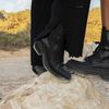 Eckige schwarze Chelsea Boots aus Leder