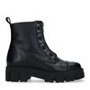 Schwarze Biker Boots aus Leder mit Reißverschluss