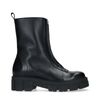 Schwarze Lederboots mit Reißverschluss