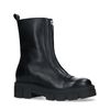 Schwarze Lederboots mit Reißverschluss