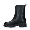 Schwarze Lederboots mit Reißverschluss