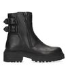 Schwarze Biker Boots mit Schnallen und Reißverschlüssen