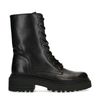 Schwarze Leder-Schnürstiefeletten