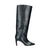 Schwarze Absatz-Stiefel mit hohem Schaft