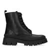 Schwarze Leder-Schnürstiefeletten