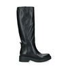 Schwarze Lederstiefel mit hohem Schaft