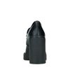 Schwarze Leder-Loafer mit Absatz