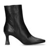 Schwarze Lederstiefeletten mit Absatz