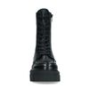 Schwarze Leder-Schnürstiefeletten