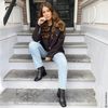 Schwarze Stiefeletten mit Blockabsatz