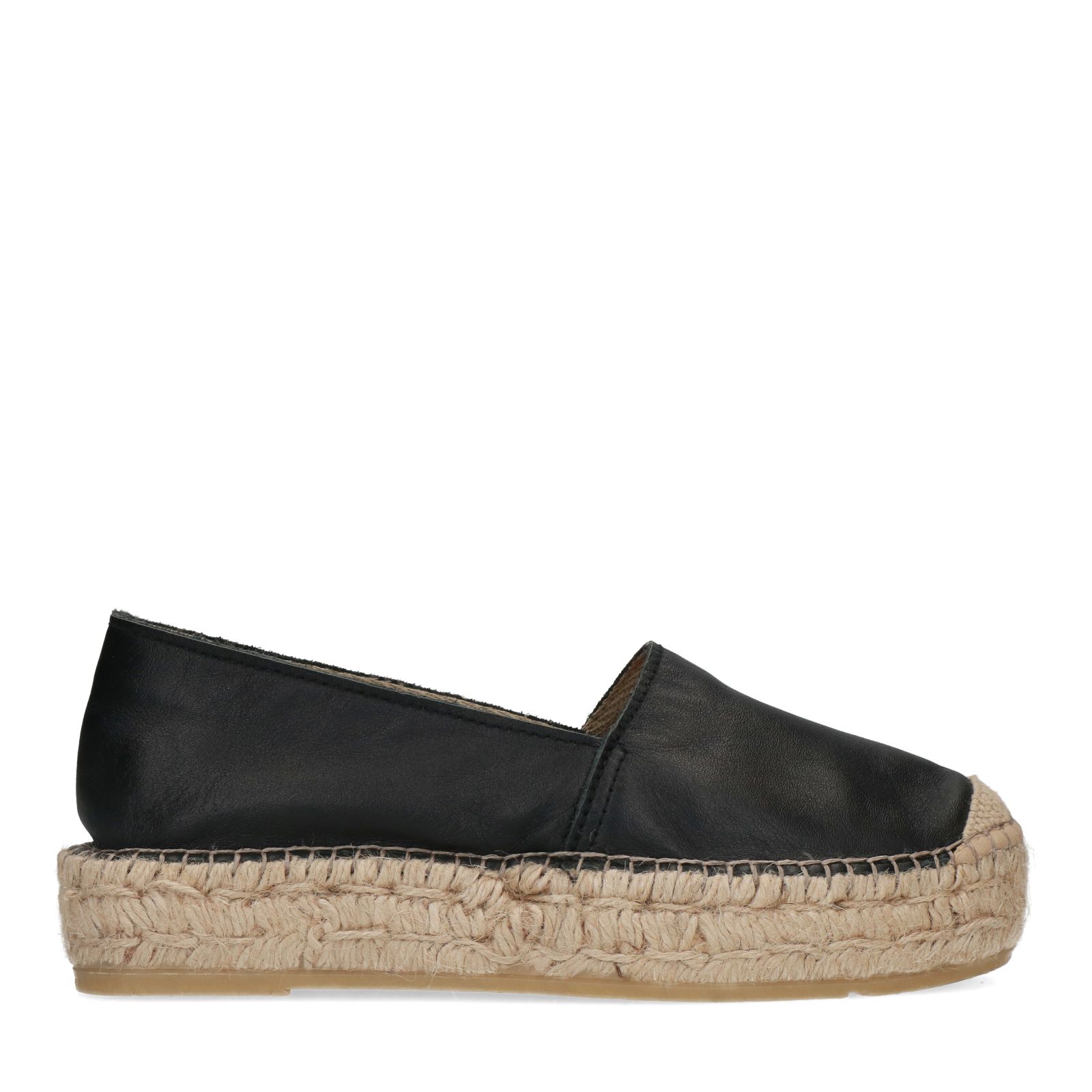 leder espadrilles schwarz