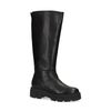 Schwarze Lederstiefel mit hohem Schaft