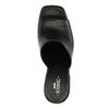 Schwarze Leder-Mules mit chunky Absatz