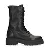 Schwarze Schnürboots aus Leder mit chunky Sohle