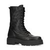 Schwarze Schnürboots aus Leder mit chunky Sohle