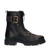 Schwarze Biker Boots aus Leder mit Schnalle