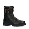 Schwarze Biker Boots aus Leder mit Schnalle