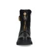Schwarze Biker Boots aus Leder mit Schnalle