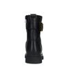Schwarze Biker Boots aus Leder mit Schnalle