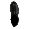 Schwarze Biker Boots aus Leder mit Schnalle