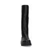 Schwarze Lederstiefel mit hohem Schaft