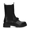 Schwarze Chelsea Boots aus Leder mit Kette