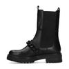 Schwarze Chelsea Boots aus Leder mit Kette