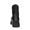 Schwarze Leder-Schnürstiefeletten mit Faux Fur