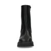 Schwarze Lederstiefeletten mit chunky Absatz
