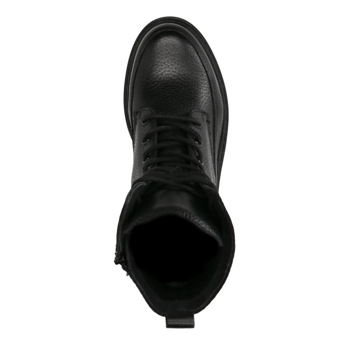 Schwarze Schnürstiefeletten aus Leder