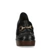 Schwarze Leder-Loafer mit Absatz