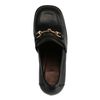 Schwarze Leder-Loafer mit Absatz