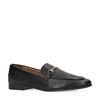 Schwarze Leder-Loafer mit goldfarbener Schnalle
