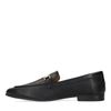 Schwarze Leder-Loafer mit goldfarbener Schnalle