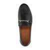 Schwarze Leder-Loafer mit goldfarbener Schnalle