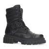 Schwarze Leder-Schnürstiefeletten mit Details