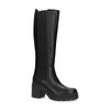 Schwarze Chelsea Boots mit Blockabsatz und hohem Schaft