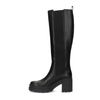 Schwarze Chelsea Boots mit Blockabsatz und hohem Schaft