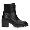 Schwarze Lederstiefeletten mit chunky Absatz