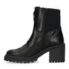 Schwarze Lederstiefeletten mit chunky Absatz