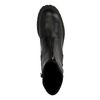 Schwarze Lederstiefeletten mit chunky Absatz