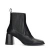 Schwarze Lederstiefeletten mit Blockabsatz